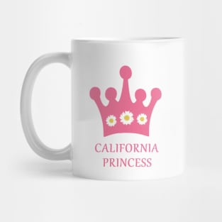 California Princess with Pink Crown and White Daisies Mug